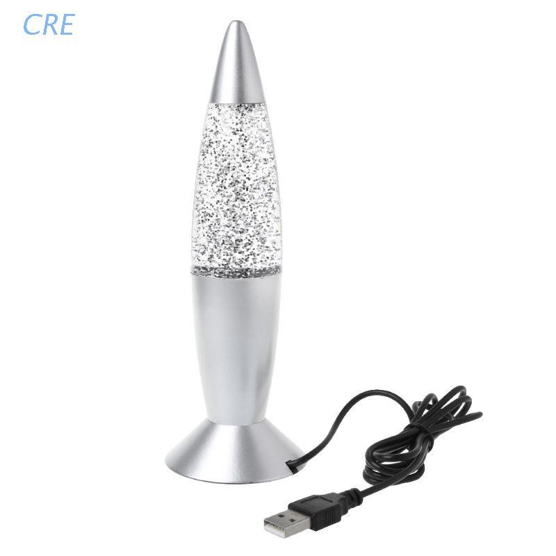 CRE 3D Rocket Multi Color Changing Lava Lamp RGB LED Glitter Night Light Gift