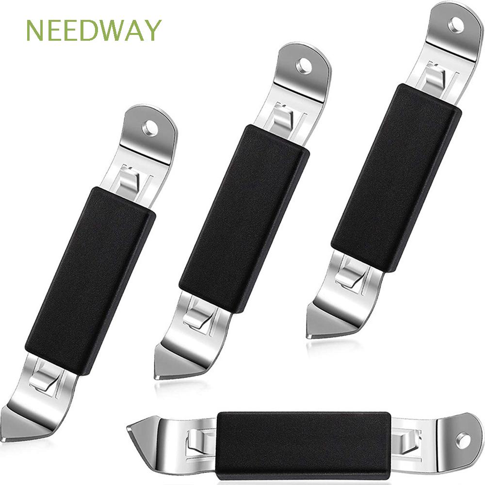 NEEDWAY Compact Can Opener Multifunctions Kitchen Gadget Bottle Opener Universal Magnetic Stainless Steel Bottle Cap Pull Tabs Jar Openers Home Suplies