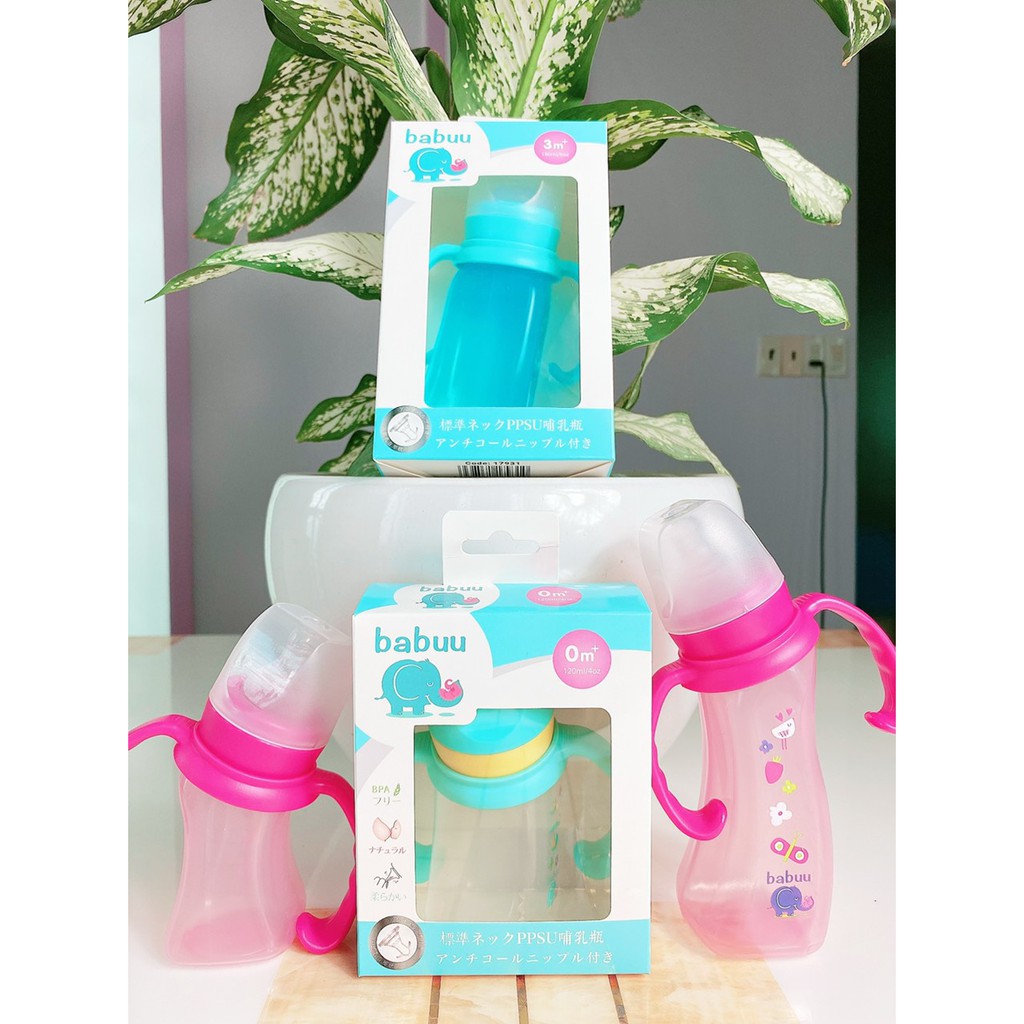 Babuu Tilt Neck Milk Bottle 90ml And 180ml (With Knob Gift) | Shopee ...