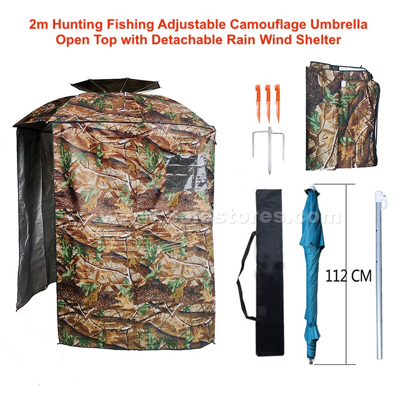 2m Outdoor Hunting Fishing Portable Adjustable Sun Shade Camouflage