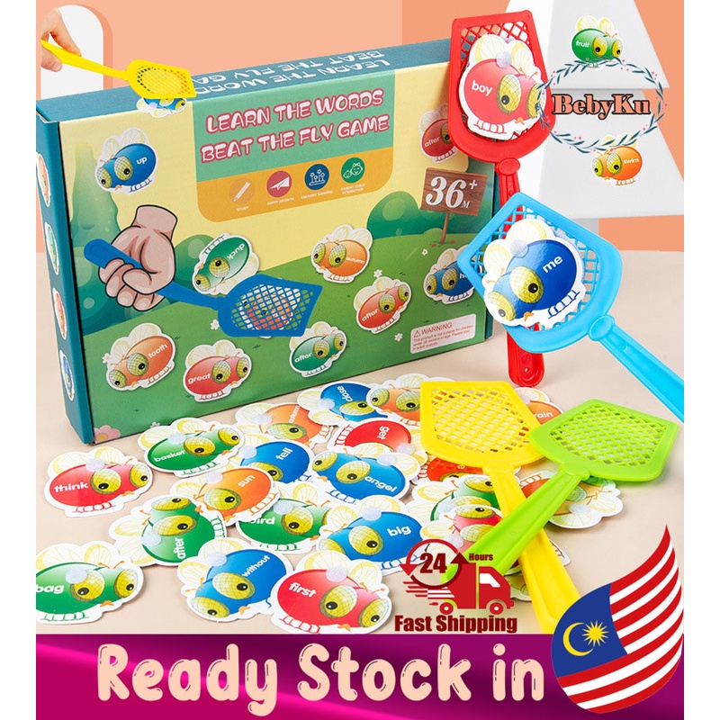 Babyku Fly Swat Game Word sighting game English Words Cards Early