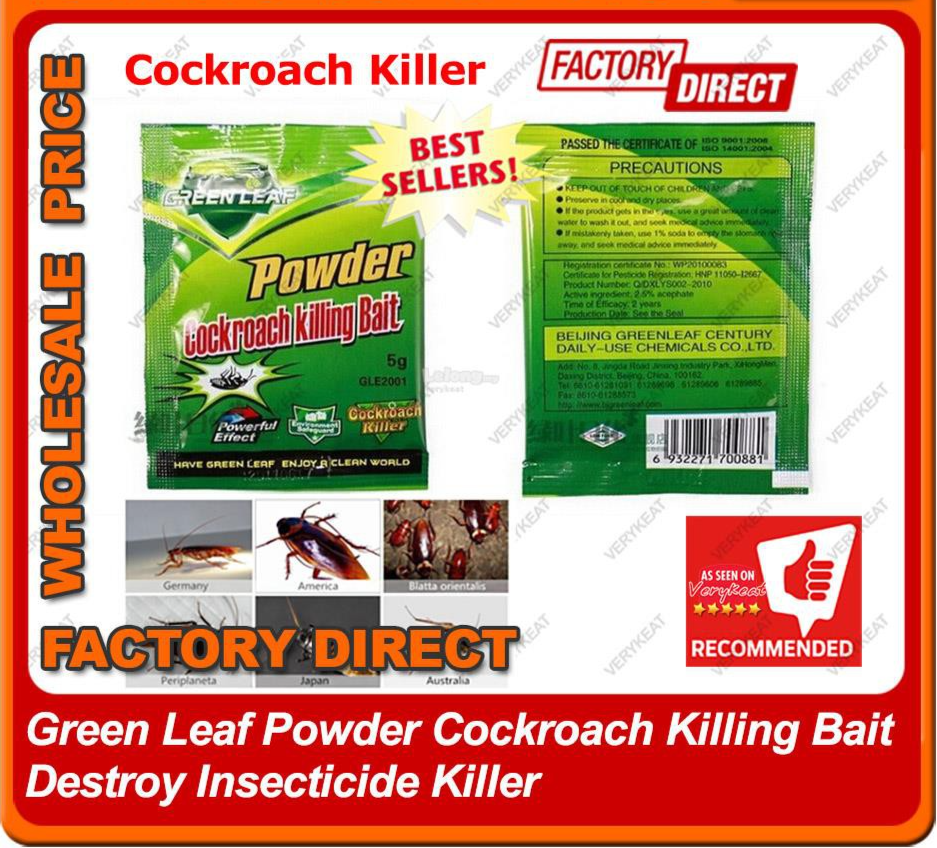 GREEN LEAF - COCKROACH KILLING BAIT Destroy Ant Killer Powder RACUN ...