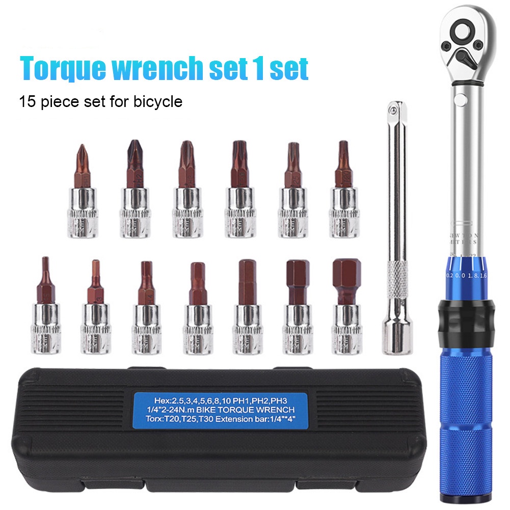Ratchet Torque Wrench Set 224Nm Mountain Bike Allen Key Socket Spanner
