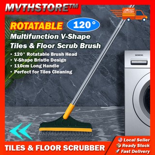 Rotatable V-Shape Floor Tile Cleaning Brush For Indoor & Outdoor Use