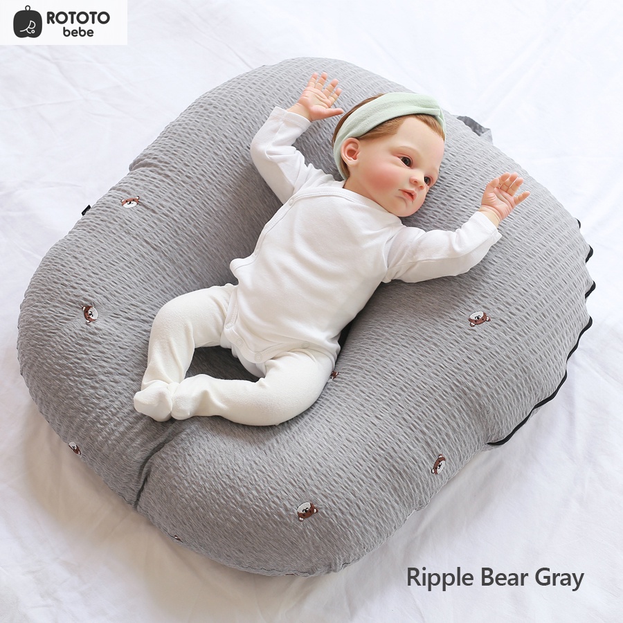 Rototobebe No Vomit Cushion Reflux Prevention Bear Face Newborn Baby Nursing Pillow Feeding Cushion Tummy Pillow Bestselling In Korea Shopee Malaysia