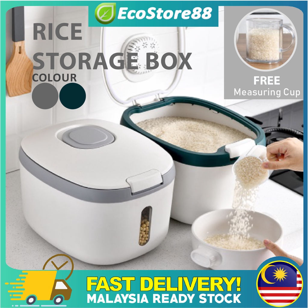 [HIGH QUALITY] 5/10kg Modern Rice Bucket Bekas Beras Rice Dispenser Storage Container Grain Storage Rice Storage Box