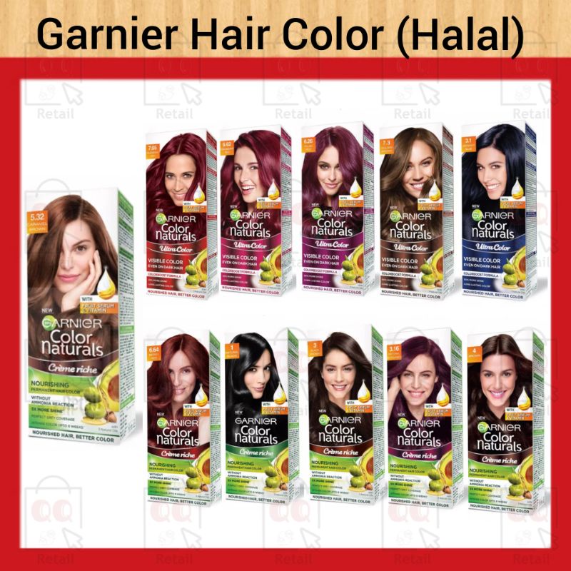Garnier Hair Colour Hair Dye 100ml box or 40ml / 60 ml pack [halal] |  Shopee Malaysia