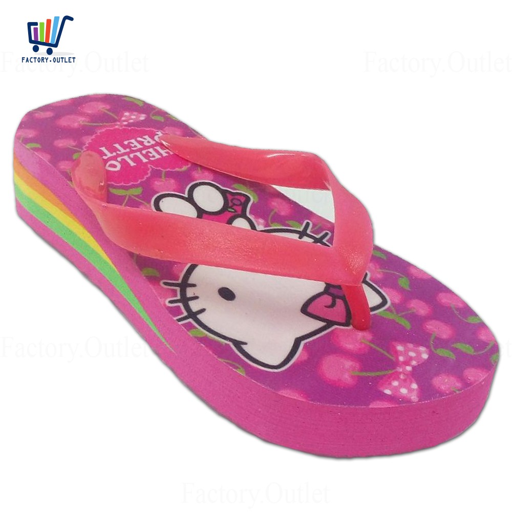 kids pink flip flops