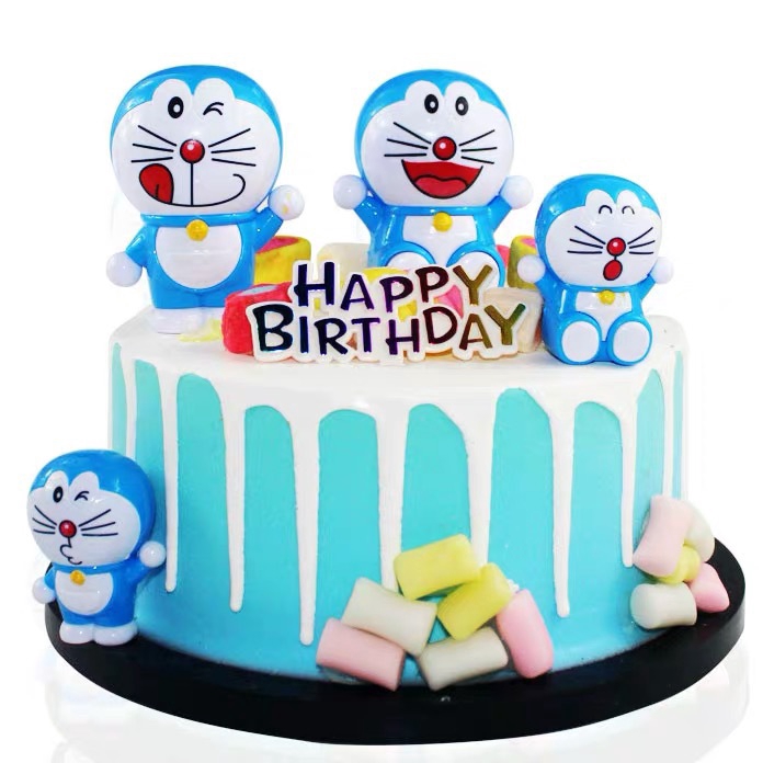 Doraemon Birthday 4 Sets of Cake Decoration Ornaments Baking Decoration Model Kits