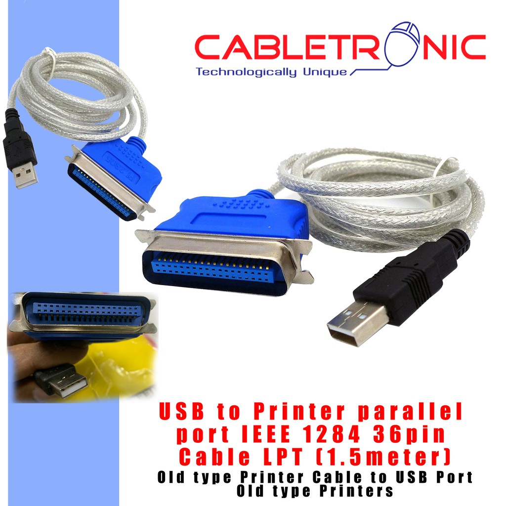 USB to Printer parallel port IEEE 1284 36pin Cable (1.5meter) - High  Quality Old type Printer Cable to USB | Shopee Malaysia