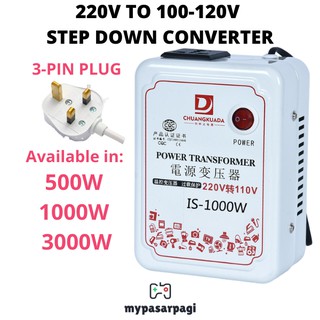 🇲🇾100v-120v 500W 1000W 3000W Step Down Voltage Converter Transformer Converts