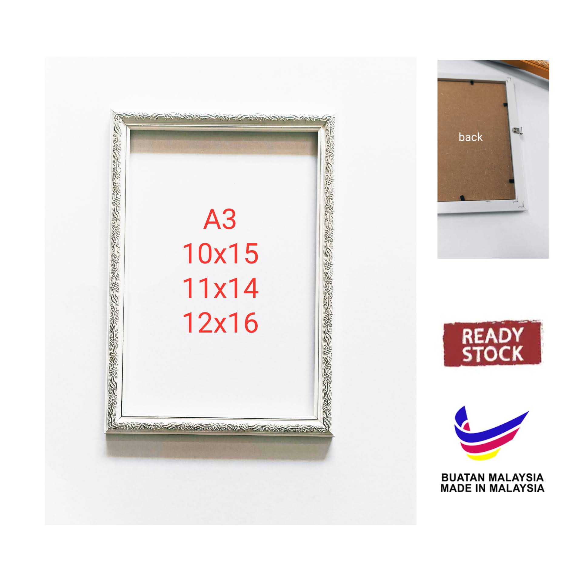 11x14 A3 White Ps Photo Frame Bingkai Gambar Putih Gantung Dinding