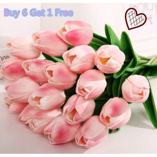 Buy 6 Get 1 Free Hot Selling 2 Pcs Branches Tulip Home Wedding