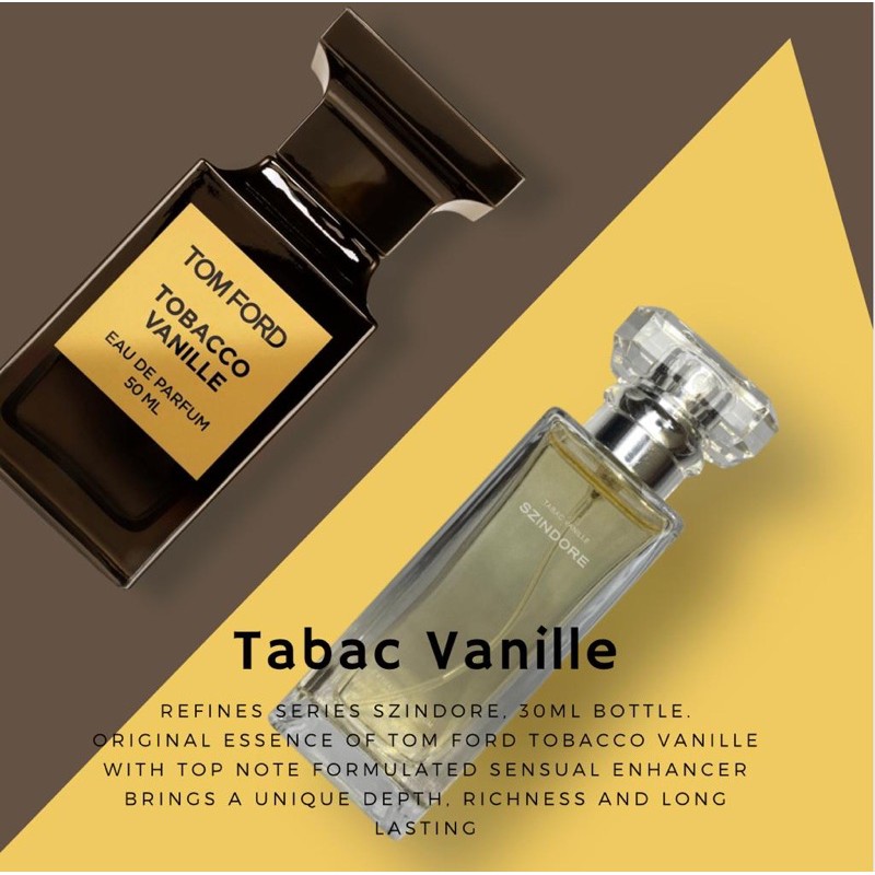 NEW Szindore Tabac Vanille Extrait de Parfum - Dupe Tom Ford Tobacco