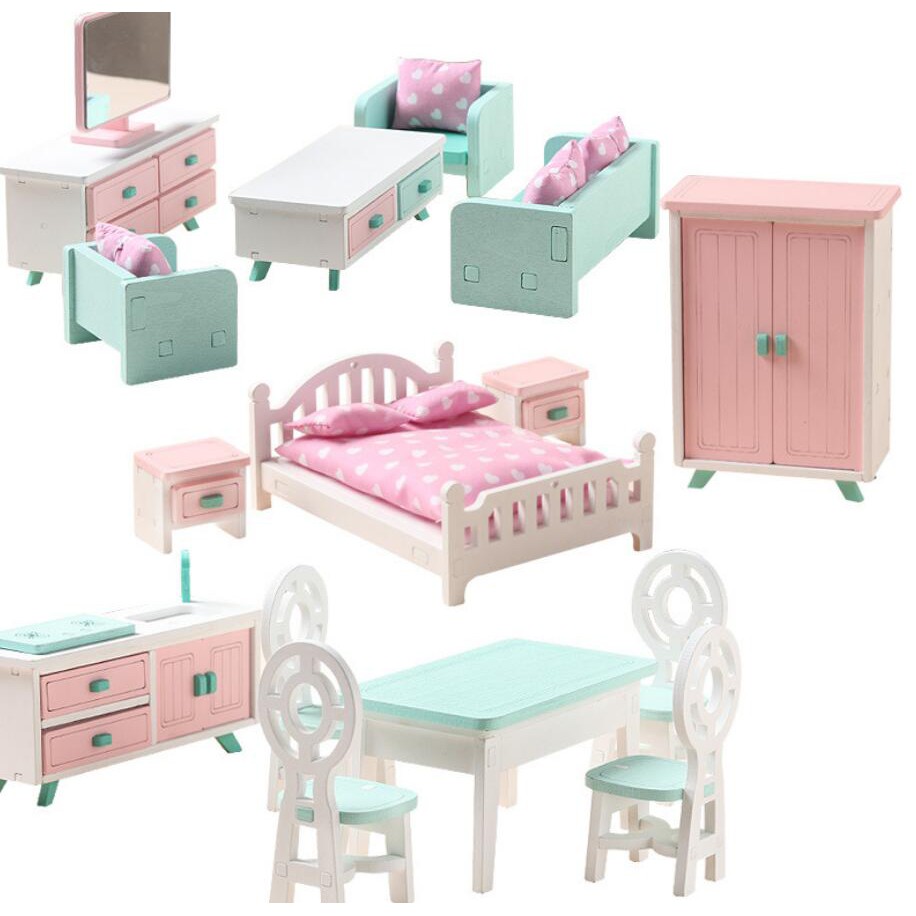 Mini Dolls House Toy Furniture Miniature Dollhouse Furniture Set