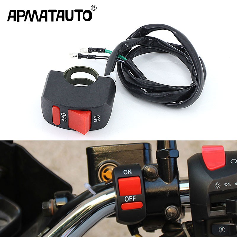 1X Universal Motorcycle Handlebar Flameout Switch ON OFF Button for