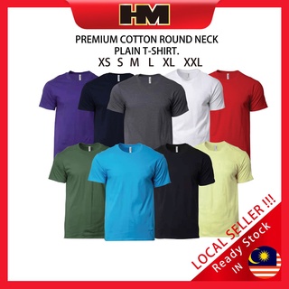 [READY STOCK] HM Unisex 100% Premium Cotton Plain Tshirt (XS-3XL) / Baju Kosong Solid Tee