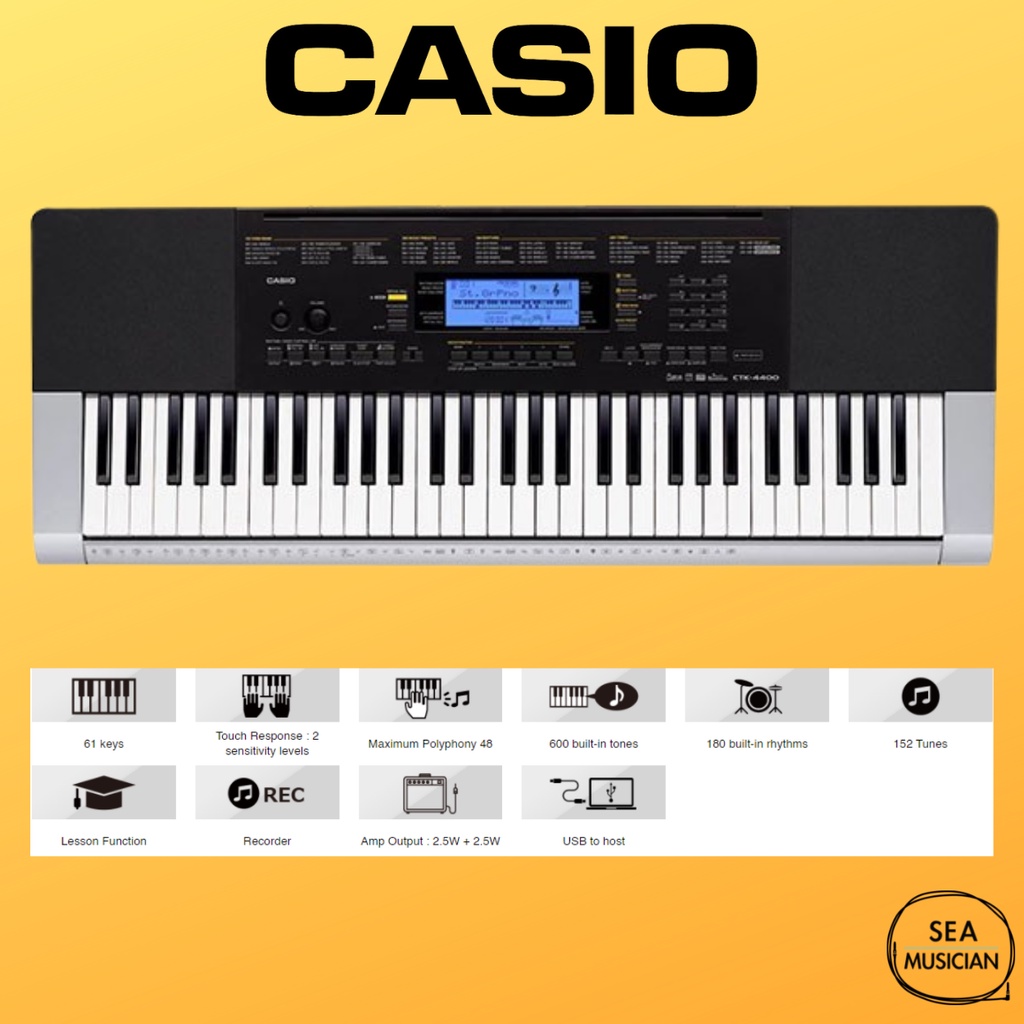 CASIO CTK4400 61KEY PORTABLE KEYBOARD WITH ADAPTOR (CTK4400/CTK4400