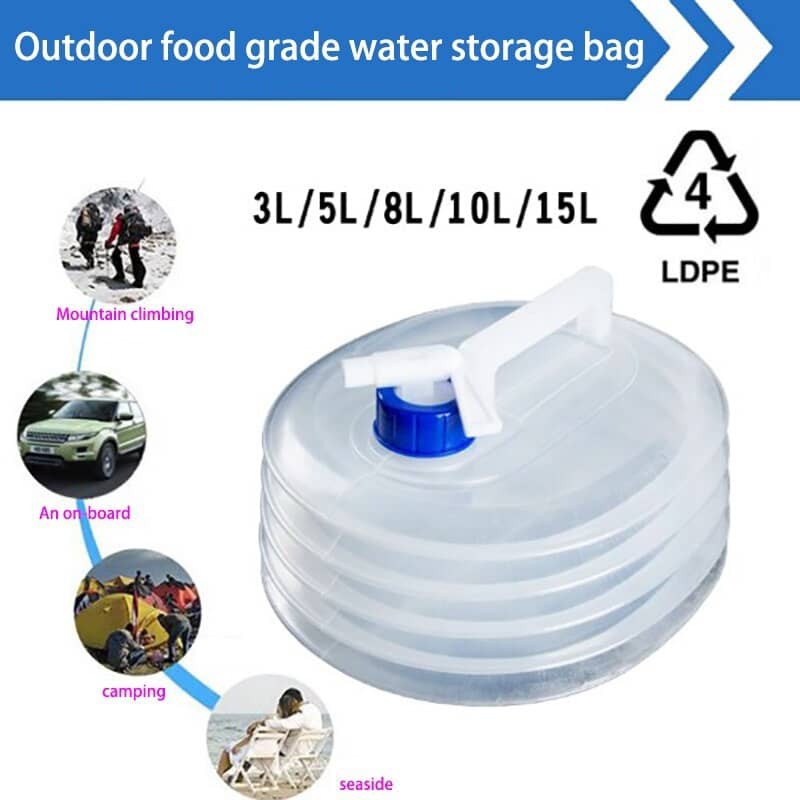 ️[Ready Stock]PE Folding Water Bag Shrink Bucket Food Grade Outdoor Portable Kettle Car Climbing Hiking Seaside Camping