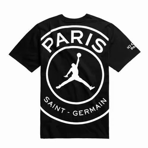 Paris Saint-Germain Jordan Black T-Shirt Men's Cotton Print Tees | Shopee  Malaysia