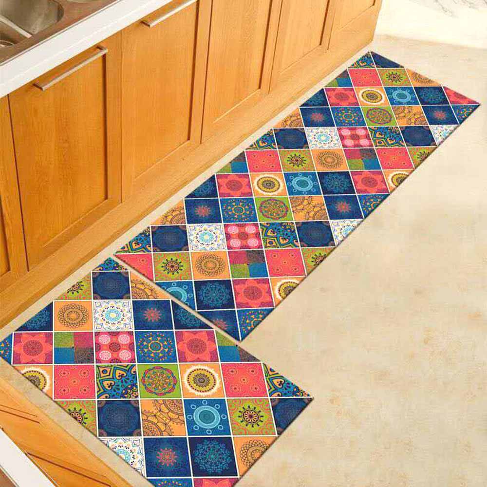 Kitchen Bedroom Living Room Anti Slip Floor Mat Set Cl809 Shopee