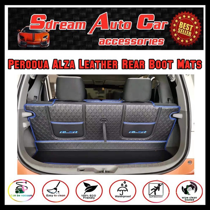 Perodua Alza Leather Rear Boot Cargo Car Floor Mats Trunk 