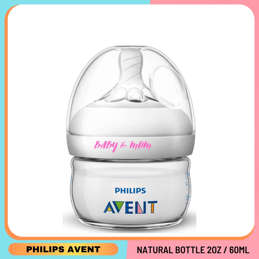 Philips Avent Natural Newborn Baby Bottle 2oz/60ml Single Pack Botol ...