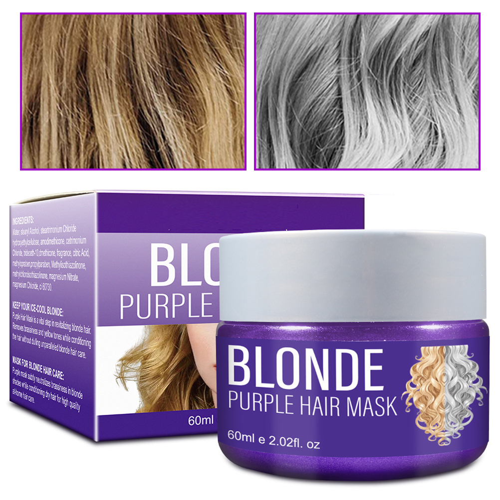 60ml No Yellow Mask Purple Hair Mask Silver Hair Mask for Blonde Platinum  and Silver Hair | Shopee Malaysia