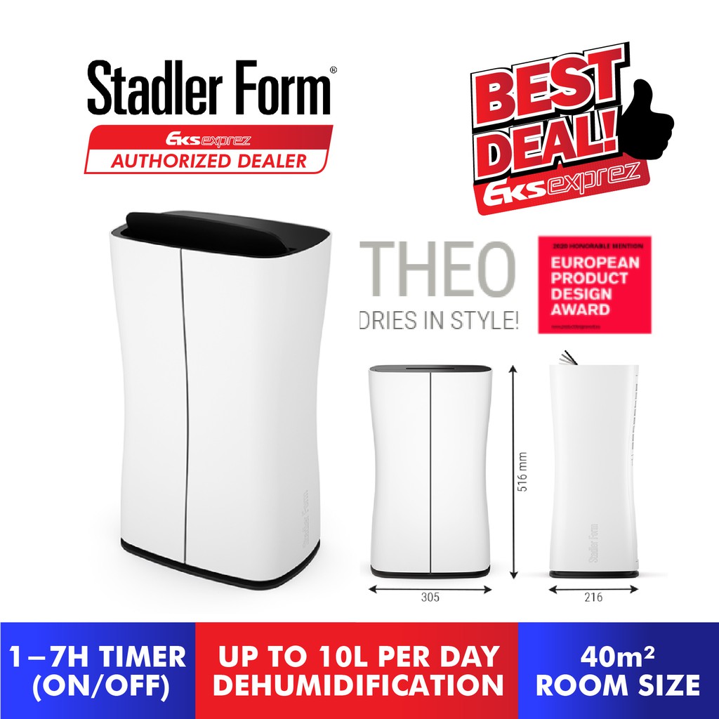 Stadler Form Theo Dehumidifier Water Tank Room Size (Up to 40m²/2.1L)