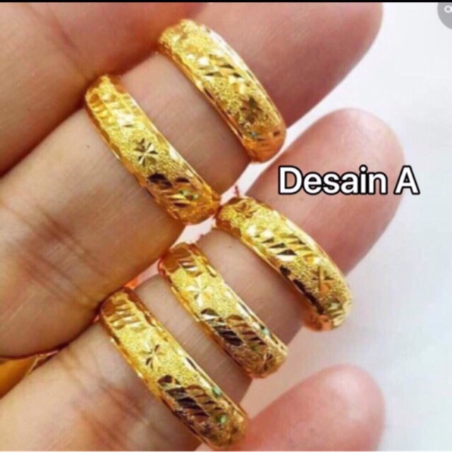  Cincin  belah rotan Emas916 tulen Bajet Bawah 1gram 