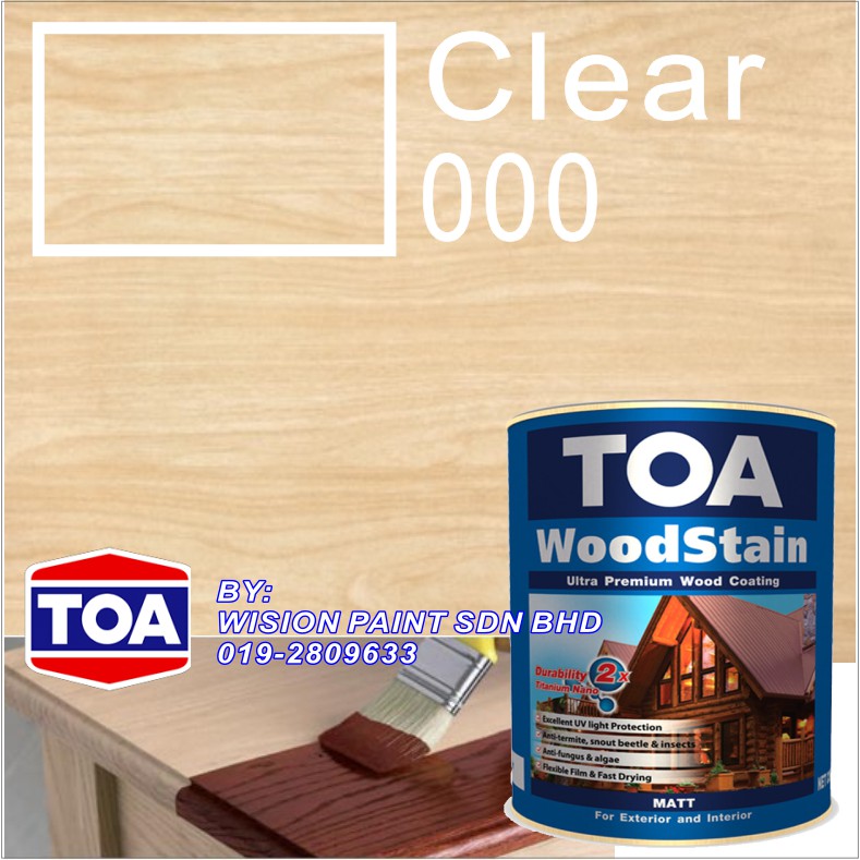 000 clear toa woodstain matt / varnish wood paint coating / uv ...