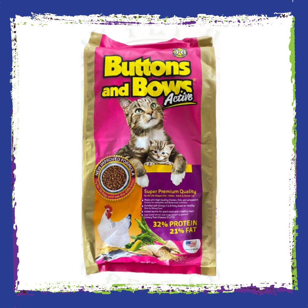 BUTTONS AND BOWS ACTIVE CAT FOOD/MAKANAN KUCING [8KG/SUPER ...