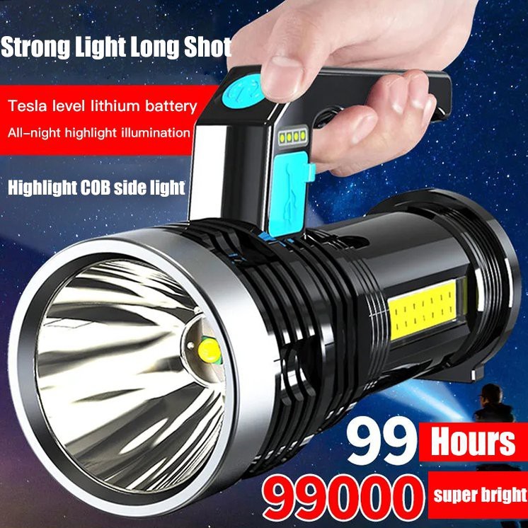 Rechargeable Super Bright LED Searchlight 135000LM Handheld Spotlight Flashlight
