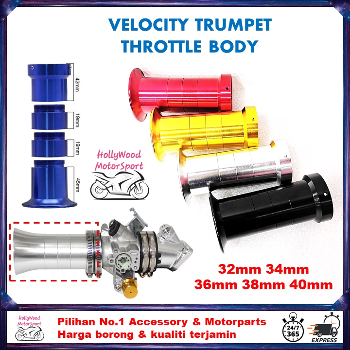 VELOCITY THROTTLE BODY ENKEI ALLOY TRUMPET 34MM 36MM 38MM 40MM