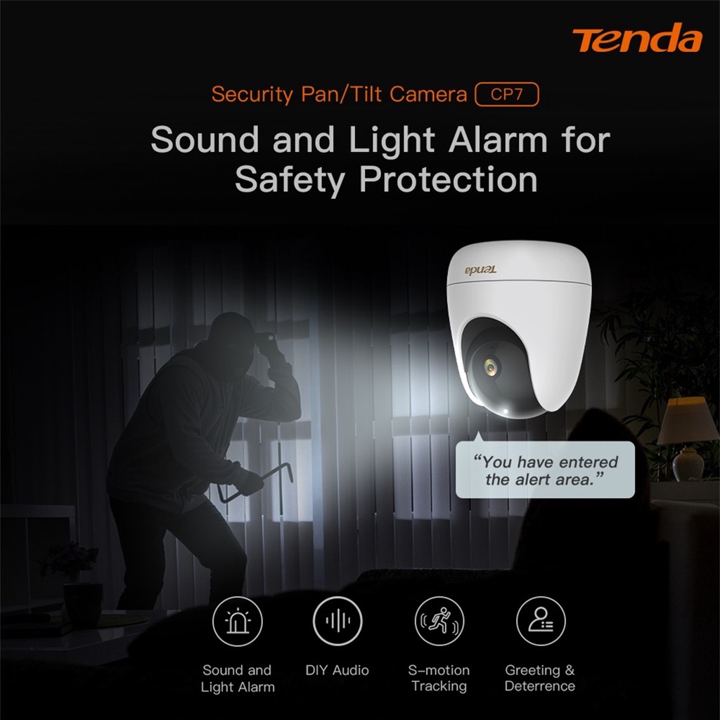 Tenda CP7 4MP CP3 2MP Full HD Pan or Tilt Wireless WiFi Home Security