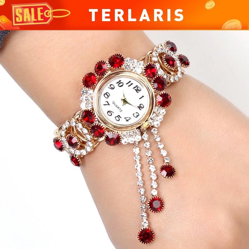 .❤Ready Stock ❗Waterproof❗️ jam perempuan jam tangan perempuan murah watch women New Ladies Gelang Gelang Watch Retro Wild Wary Bor Tangan Linked Jadual Versi Korea Trend Wanita Watch Quartz Watch