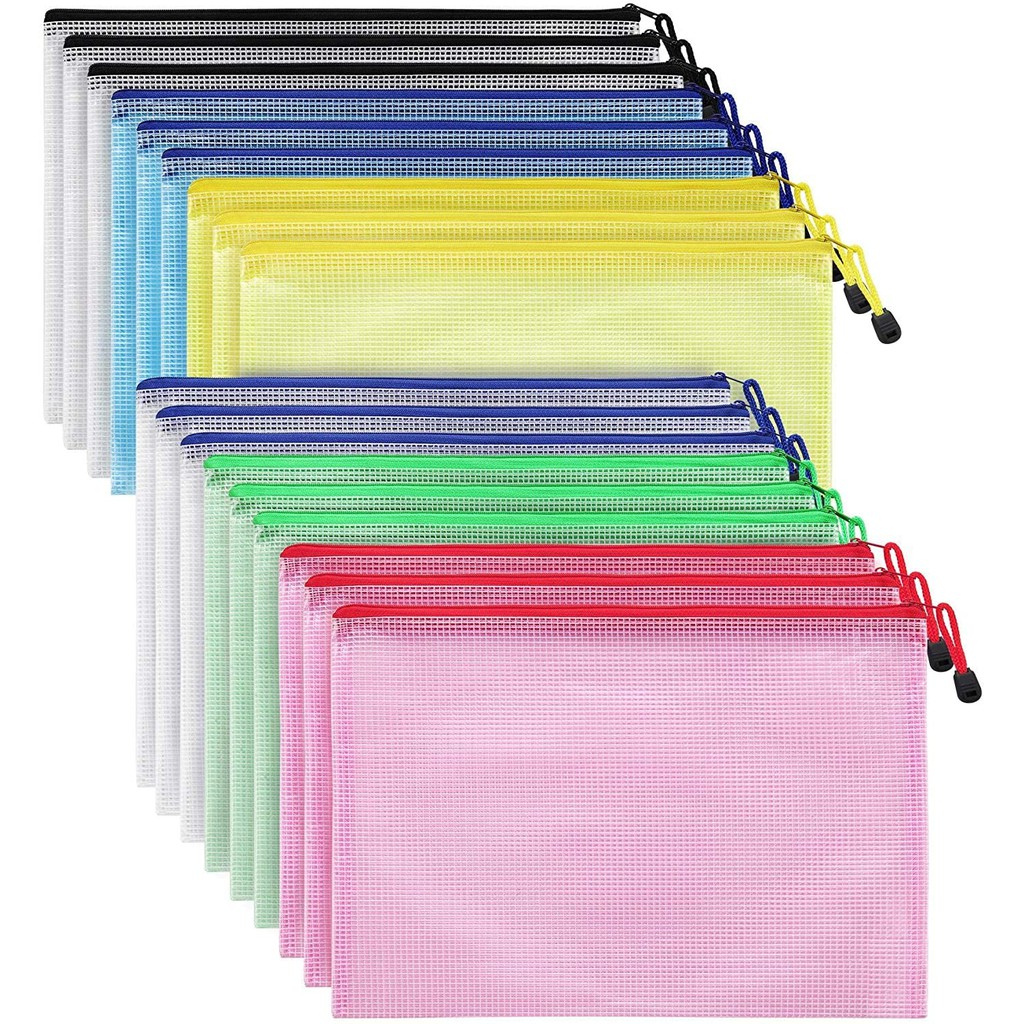 A4 File Folder Document Bag Zip Zipper Bags Waterproof Plastic Pouch ...