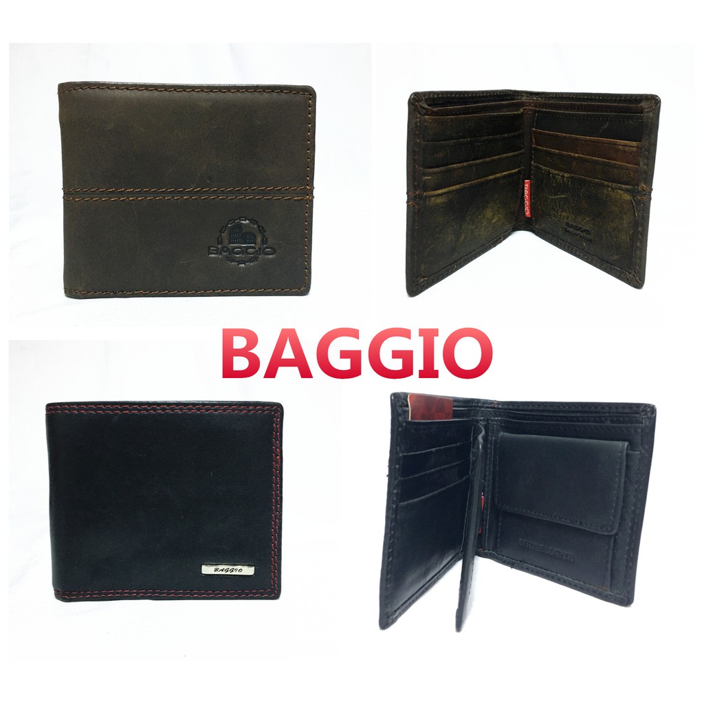 Original Baggio Genuine Leather Bifold Wallet Wallet Purse Card Holder Unisex