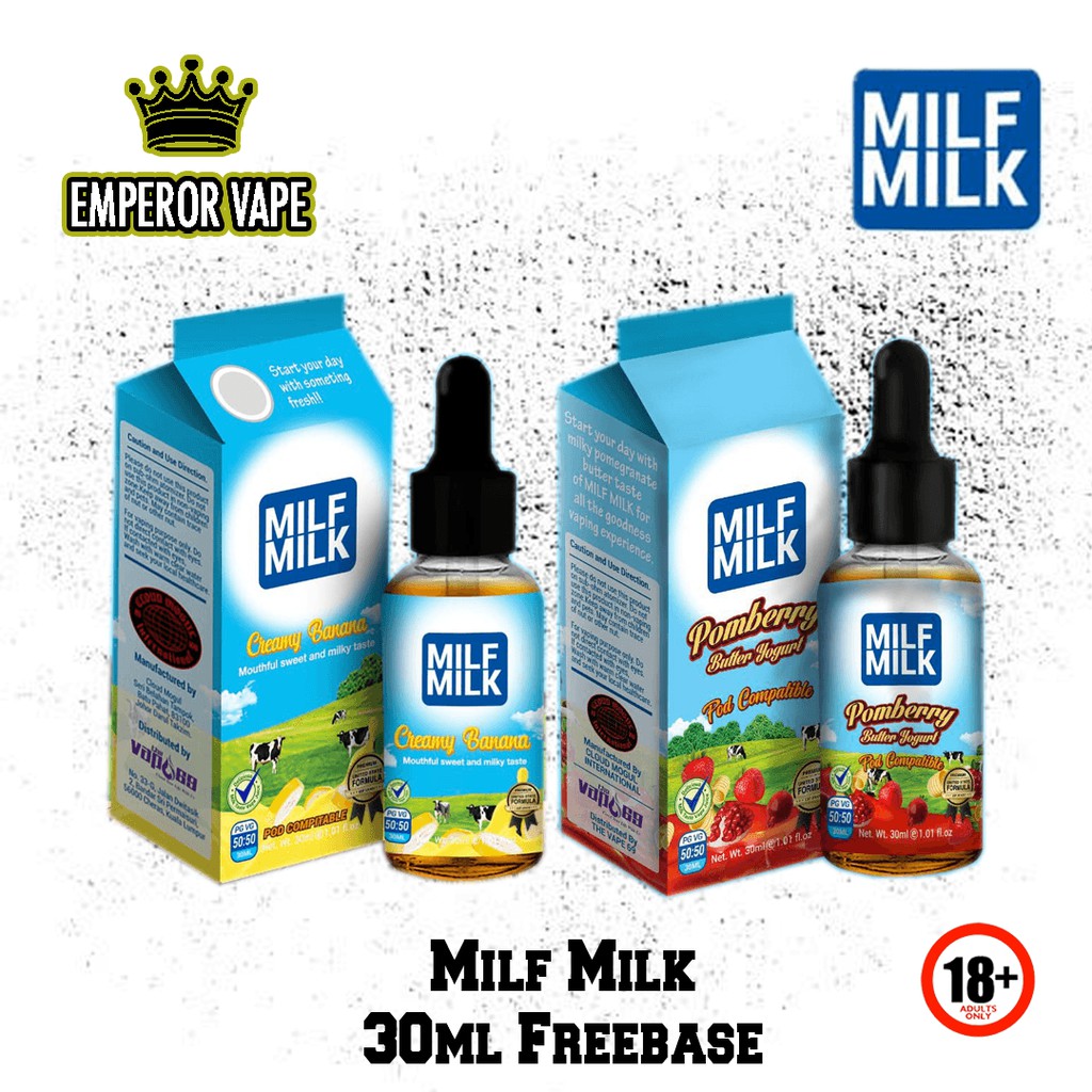 Milf Milk By Vape69 30ml E Juice Freebase Pod Compatible Creamy Banana Pomberry By Milf Milk Freebase 30ml Shopee Malaysia