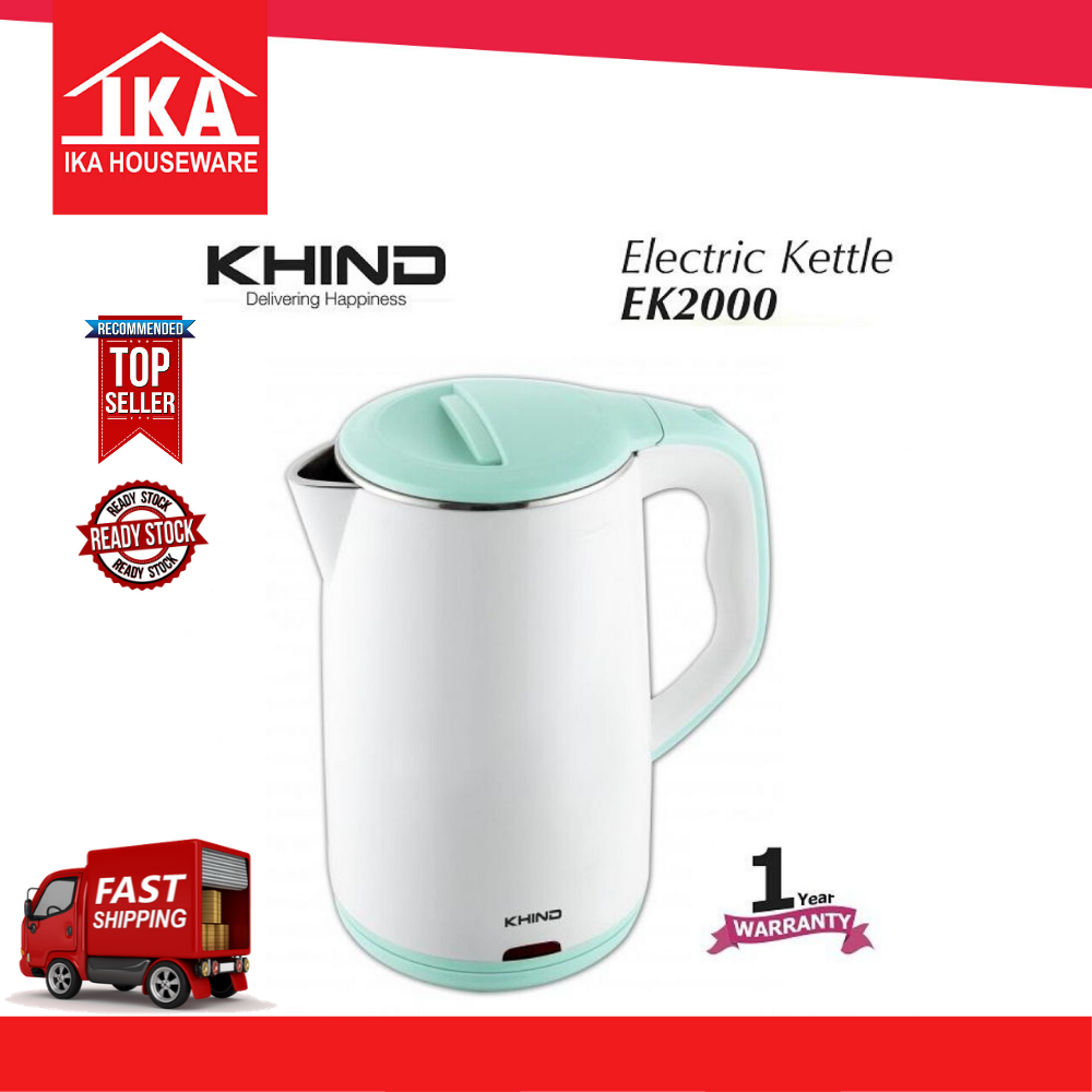 Khind Electric Kettle EK2000 2.0L Fully SUS304 Stainless Steel Inner