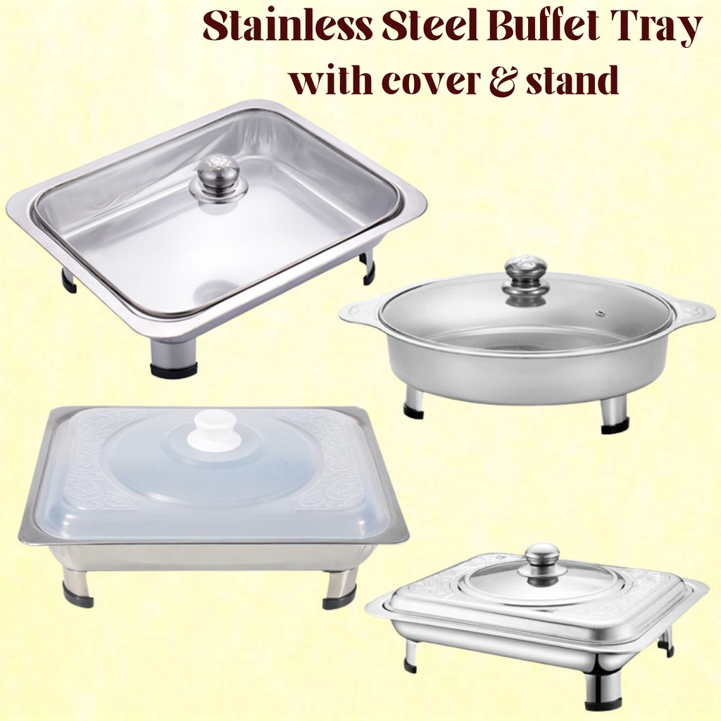 Stainless Steel Buffet Tray/Serving Tray/ Catering Food Server/ Chafing Dish (Rectangle/ Round)