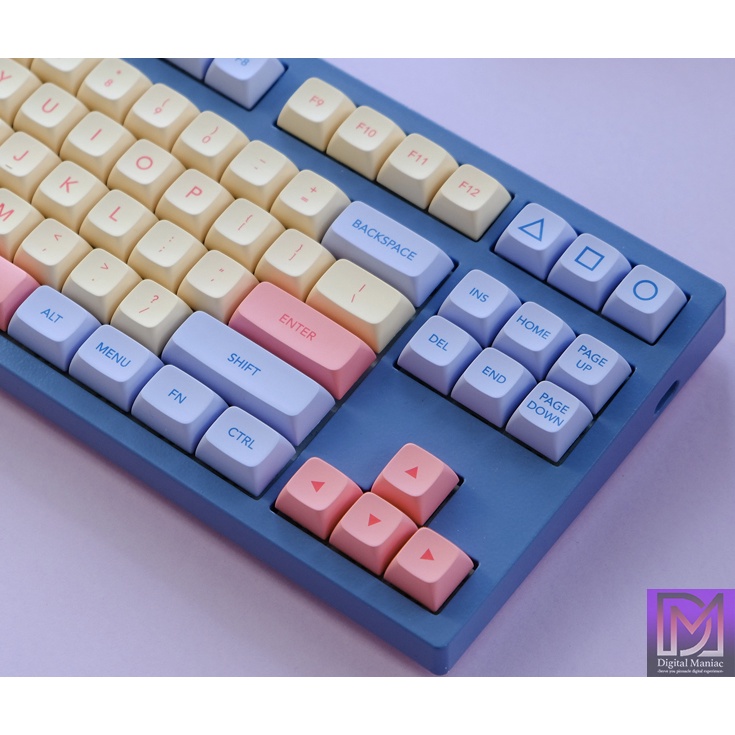 [LOCAL STOCK] Cotton Candy Keycap PBT Dye Sub XDA Beige Blue Pink Cute ...