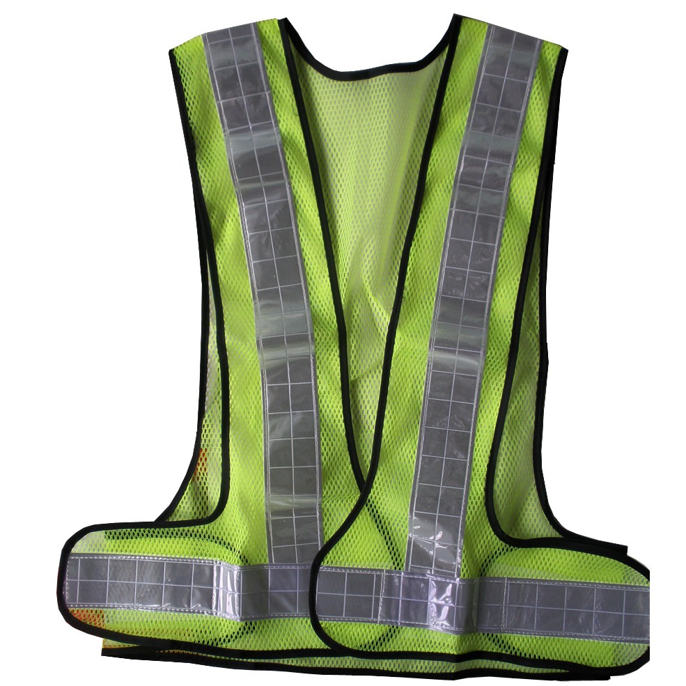 Safety Vest with V-Shape Reflective Strip Green Colour Model 716G ...