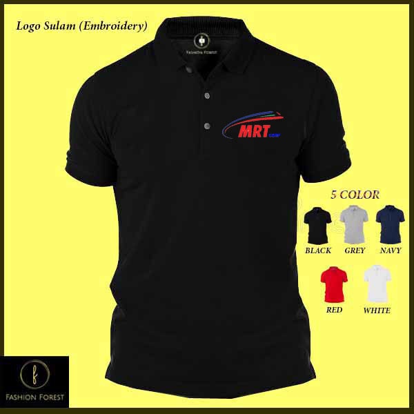 BAJU SULAM MRT Company Corporate Embroidery Uniform Seragam Event baju 100% cotton Polo T Shirt Shirts