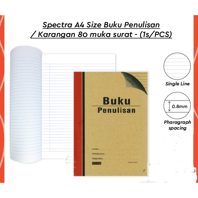 Spectra A4 Size Buku Penulisan / Latihan / Karangan 80 muka surat ...