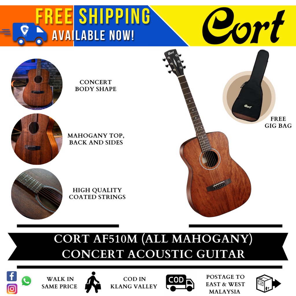 CORT AF510M Acoustic Guitar with Bag AF510M / AF510 Akustik gitar ...