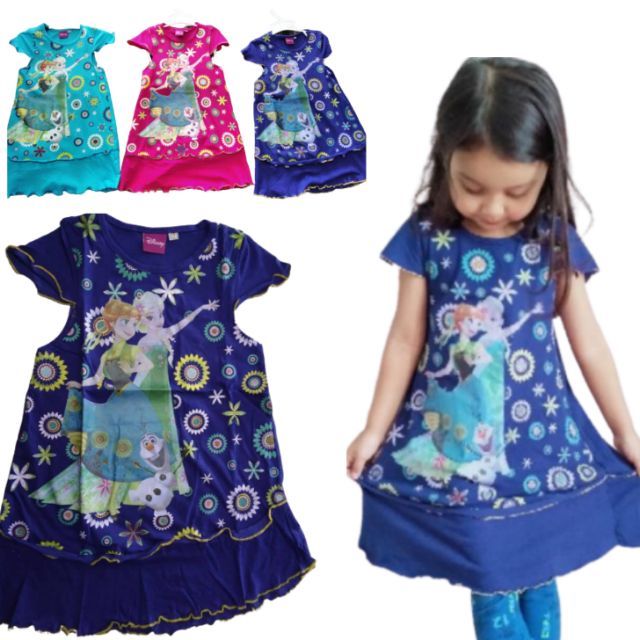 CLEARANCE STOCK Disney Frozen  Sleeveless Dress Baju  Frozen  