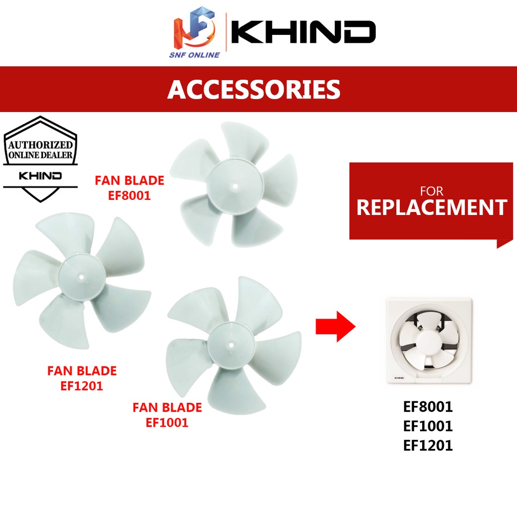 Khind Exhaust Fan Blade Accessories EF8001 EF1001 EF1201 Shopee Malaysia