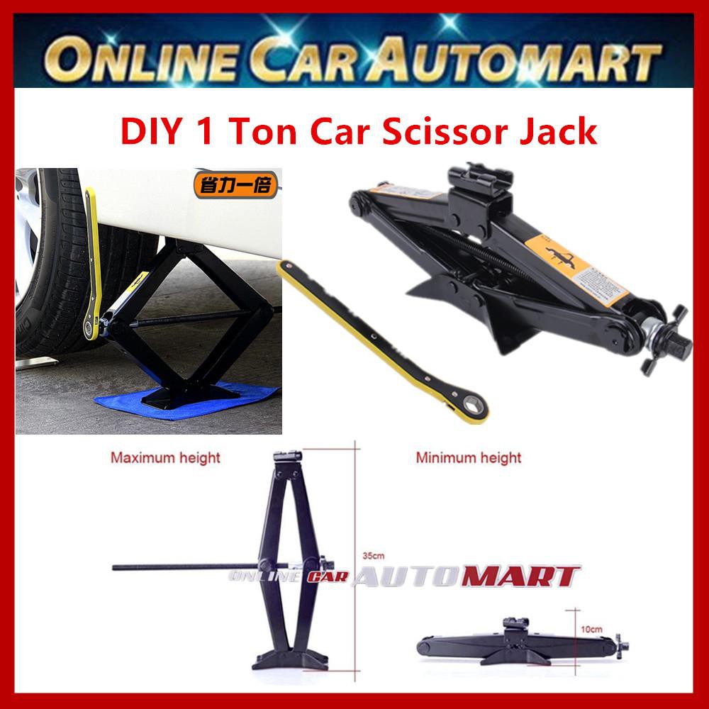 Heavy Duty Stabilizer Diy Car Scissor Jack 1 Ton 2 Ton With Handle Lift Levelers Shopee Malaysia