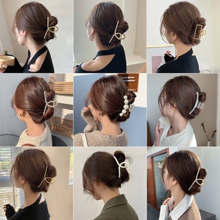 Image of 17KM Fashion Pearl Metal Hairpin Shell Shape Bow Hair Clip Women Accessories